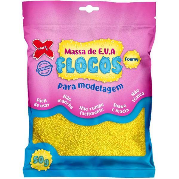 Massinha de EVA  flocos amarelo 13030 Make+ PT 1 UN
