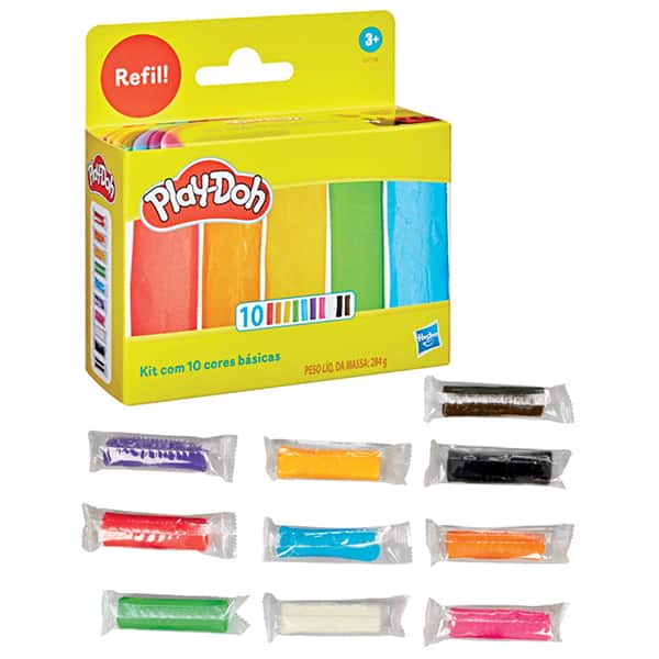Massa para modelar Play Doh, 10 cores, 284g, Hasbro - CX 1 UN