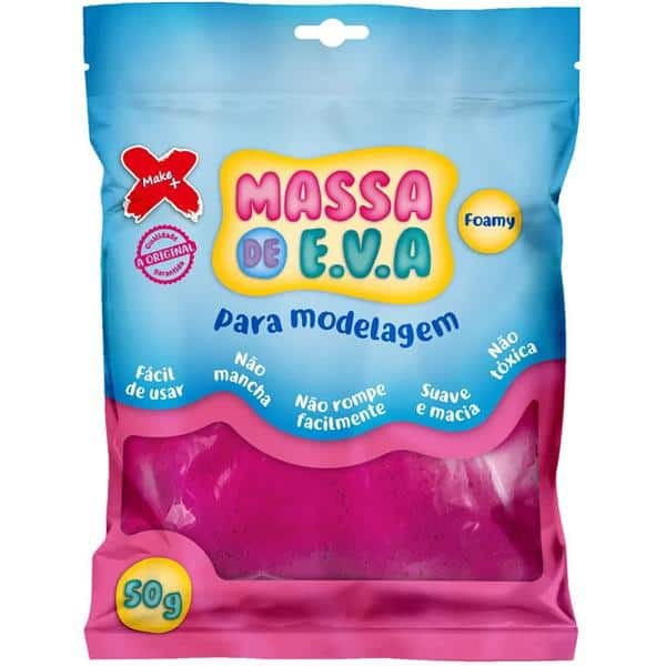 Massa de modelar em EVA, Pink, 13015, Make + - PT 1 UN