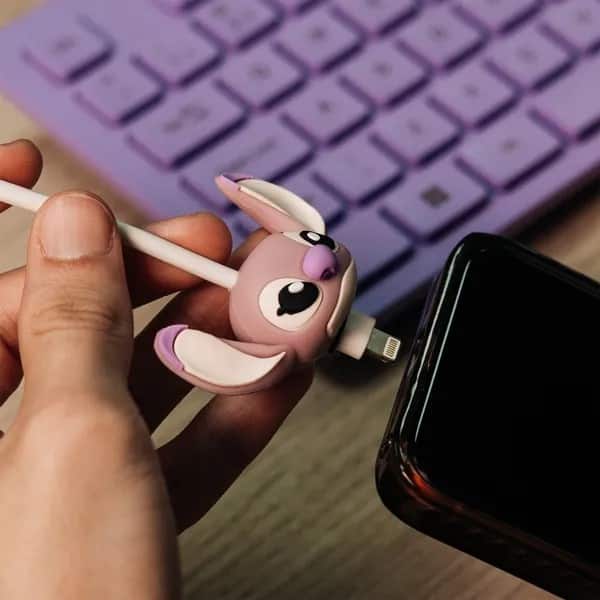 Protetor de Cabo Para USB-C, Disney Angel / Stitch, 2Plug - PT 1 UN Protetor de Cabo Para USB-C, Disney Angel / Stitch, 2Plug - PT 1 UN