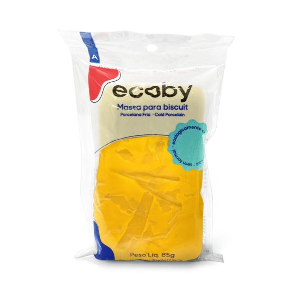 Massa de biscuit, porcelana fria, 85g, Amarelo, 003, Ecoby - PT 1 UN