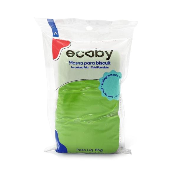 Massa de biscuit, porcelana fria, 85g, Verde musgo, 0034, Ecoby - PT 1 UN