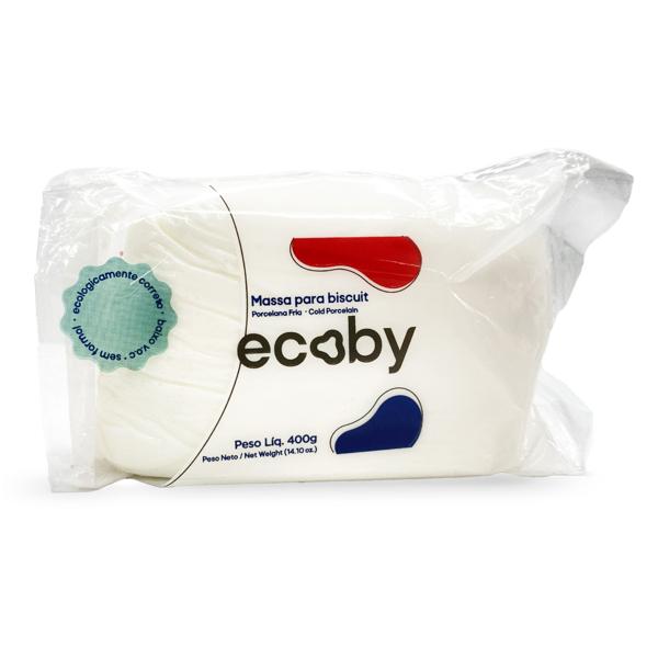 Massa de biscuit, porcelana fria, 400g, Branco, 0046, Ecoby - PT 1 UN