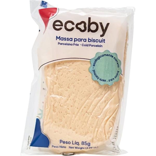 Massa de biscuit, porcelana fria, 85g, Amarela pele, 0018, Ecoby - PT 1 UN