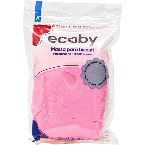 Massa de biscuit, porcelana fria, 85g, Rosa, 0025, Ecoby - PT 1 UN