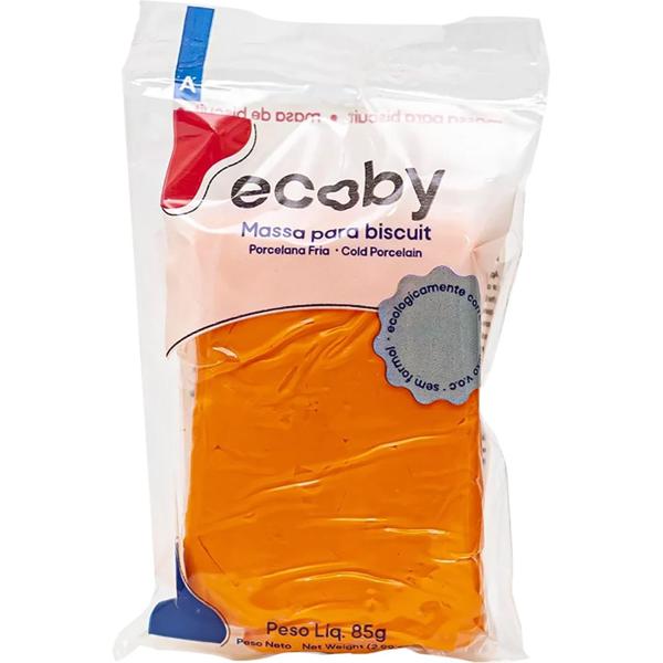 Massa de biscuit, porcelana fria, 85g, Laranja, 0012, Ecoby - PT 1 UN