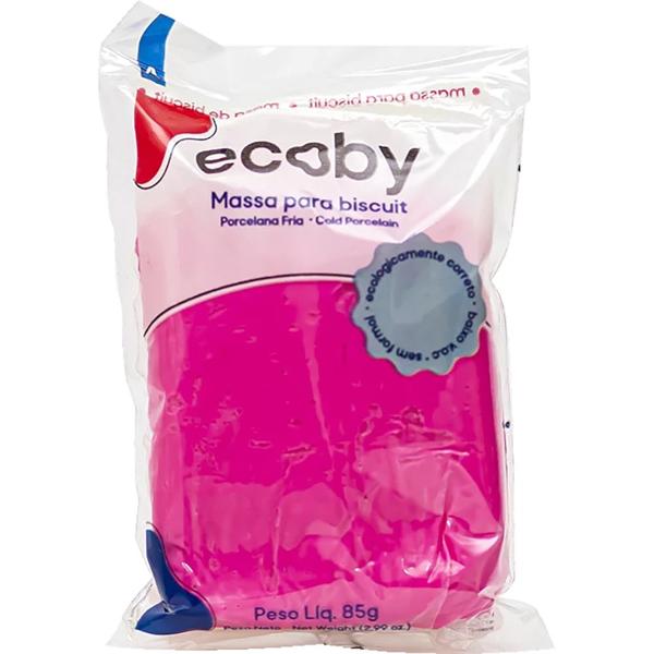 Massa de biscuit, porcelana fria, 85g, Rosa escuro, 0028, Ecoby - PT 1 UN