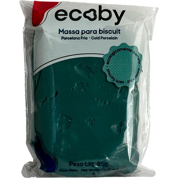 Massa de Biscuit (Porcelana Fria), Verde Bandeira, 85g, Ecoby - PT 1 UN