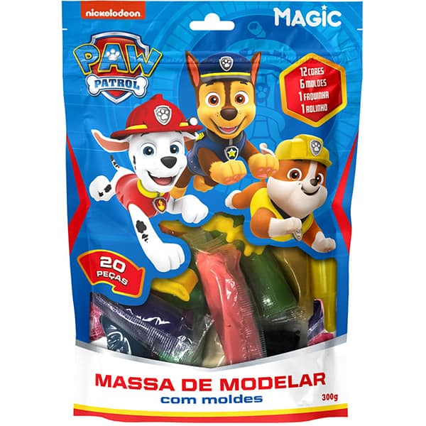 Massa de modelar Patrulha Canina, com 12 cores, 019207, Magic PT 1 UN PT 1 UN