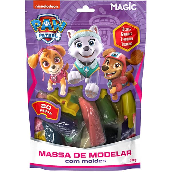 Massa de modelar Patrulha Canina, com 12 cores, 019206, Magic PT 1 UN PT 1 UN