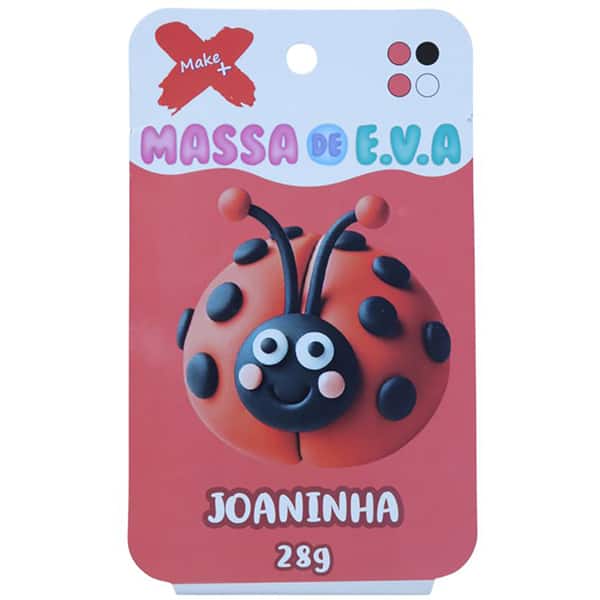 Massinha de EVA 4 cores, Joaninha, 28g, 13057, Make+ - PT 1 UN