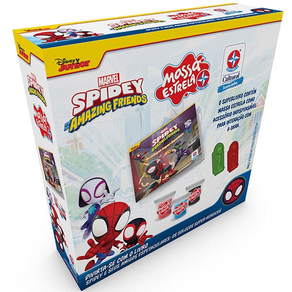 Livro infantil + massa de modelar, Spidey, 3005101300, Estrela - CX 1 UN