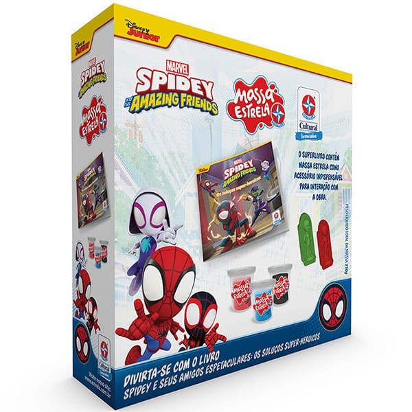 Livro infantil + massa de modelar, Spidey, 3005101300, Estrela - CX 1 UN