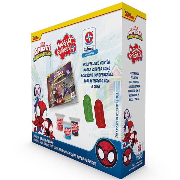 Livro infantil + massa de modelar, Spidey, 3005101300, Estrela - CX 1 UN