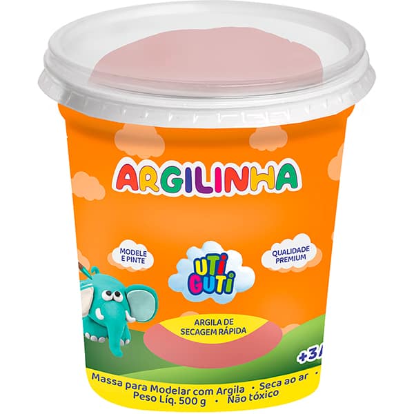 Massa p/modelar 500g argilinha terracota 500g 189000 Uti Guti PO 1 UN Massa p/modelar 500g argilinha terracota 500g 189000 Uti Guti PO 1 UN