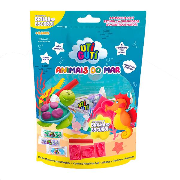 Massa de modelar, Kit animais do mar, 600119, Uti Guti - PT 1 UN