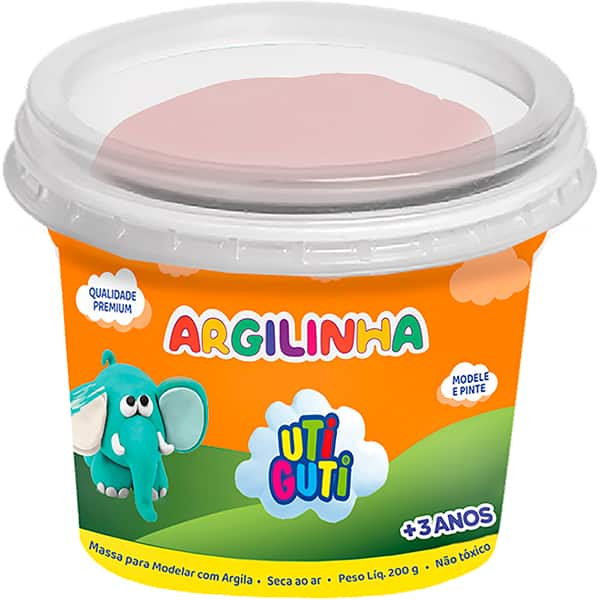 Massa para modelar 200g, Argilinha Terracota, 200g, Uti Guti - PO 1 UN