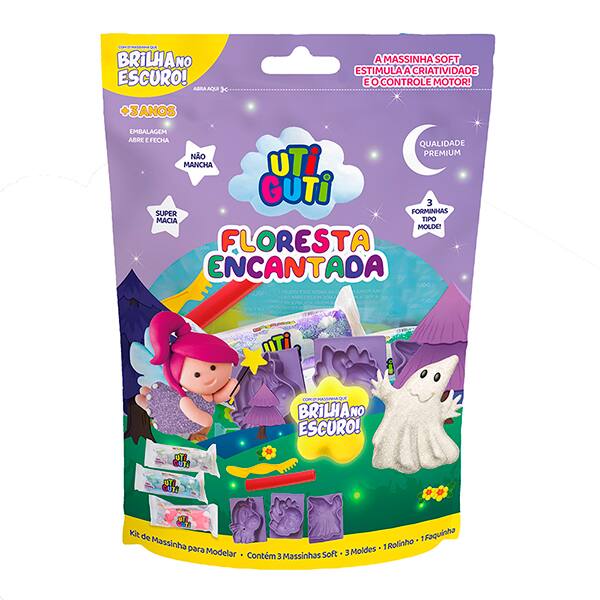 Massa de modelar, Kit Floresta Encantada, 600118, Uti Guti - PT 1 UN