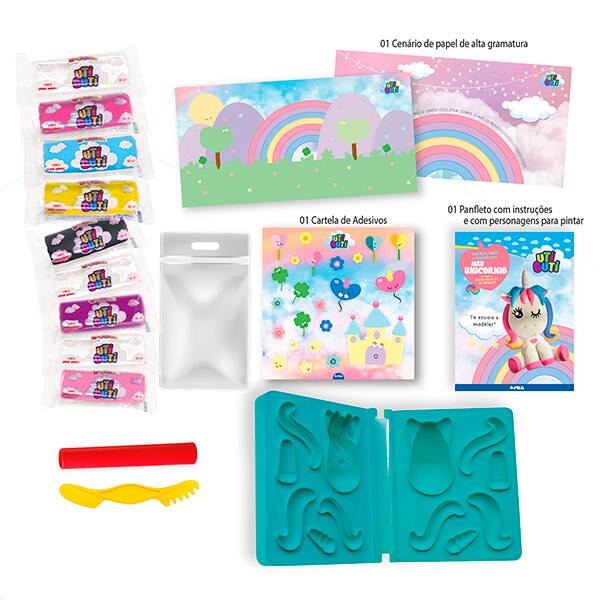 Massa de modelar, Kit Meu Unicórnio, 600121, Uti Guti - PT 1 UN