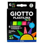 Massa p/modelar 90g c/6 cores plastilina fluo 300010 Giotto CX 1 UN