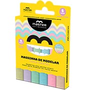 Massa de modelar com 6 cores, Tons Pastel, 90 g, EMAS6PNV, Master - CX 1 UN