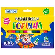 Massa p/ modelar 180g c/ 12 cores base de amido Fofinha 1512 Maripel CX 1 CJ