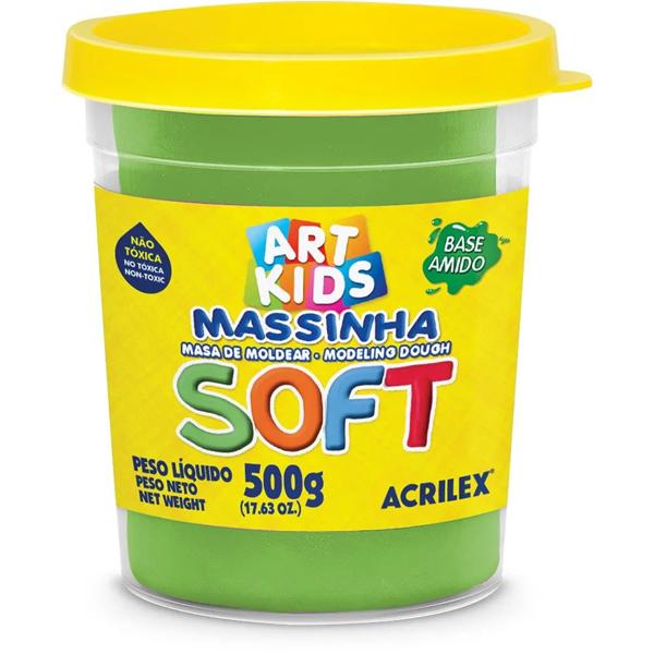 Massa de modelar soft, 500g, Verde, 101, Acrilex - PO 1 UN