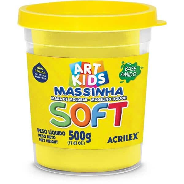 Massa p/modelar 500g soft amarelo limao 102 Acrilex PO 1 UN