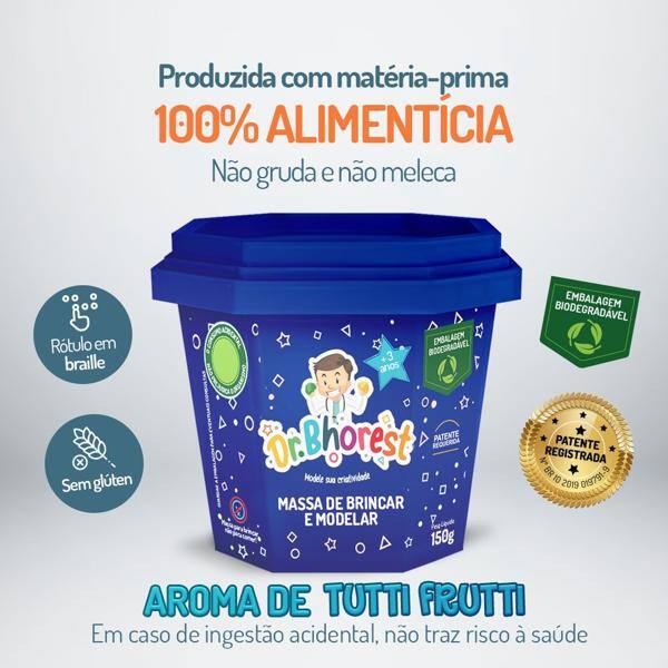 Massinha para Modelar e Brincar 150g, Azul, MB01AZ, Dr. Bhorest - PT 1 UN