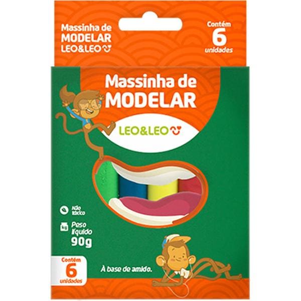 Massa de modelar Leo & Leo, 6 cores, 4357, Leonora - CX 1 UN