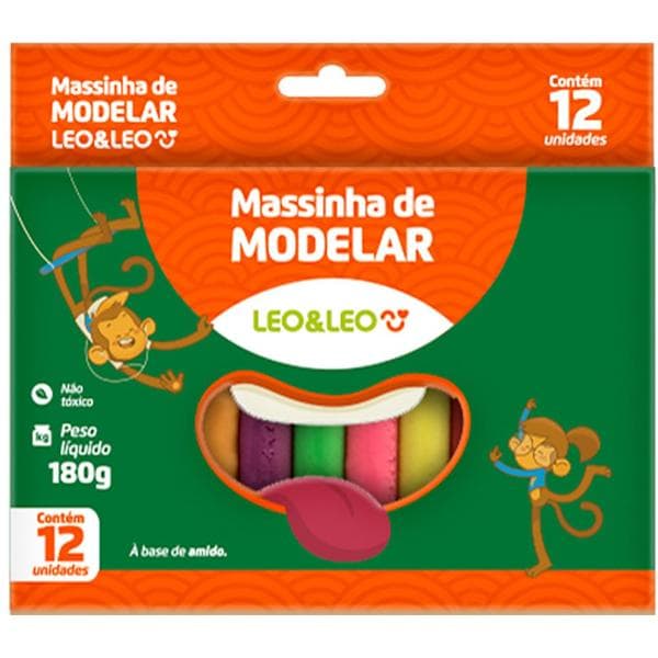 Massa de modelar, 180g, 12 cores, 4358, Leonora - CX 1 UN