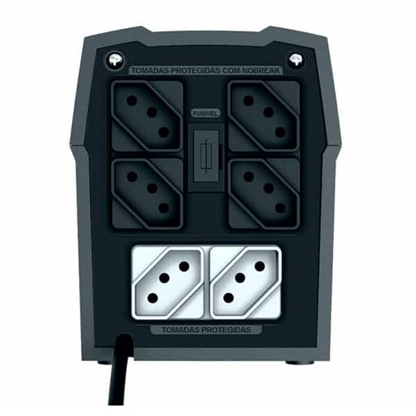 Nobreak UPS Mini 600va, 6 tomadas, Monovolt 115/115v, 4567, Ts Shara - CX 1 UN