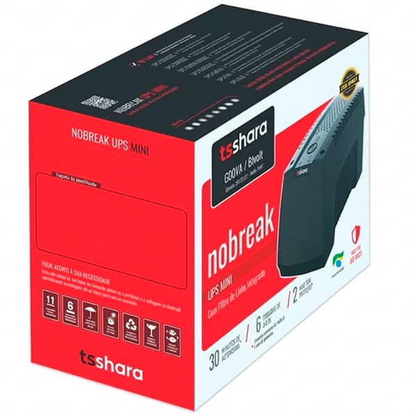 Nobreak UPS Mini 600va, 6 tomadas, Bivolt, 4568, Ts Shara - CX 1 UN Nobreak UPS Mini 600va, 6 tomadas, Bivolt, 4568, Ts Shara - CX 1 UN