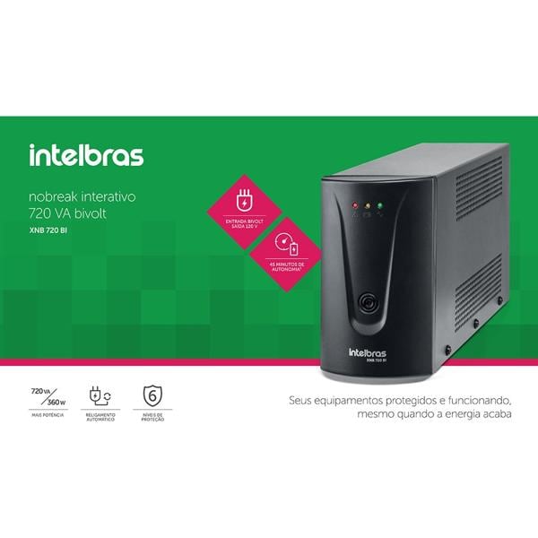 Nobreak Intelbras 720VA, bivolt 6 tomadas, 4822010, Intelbras - CX 1 UN