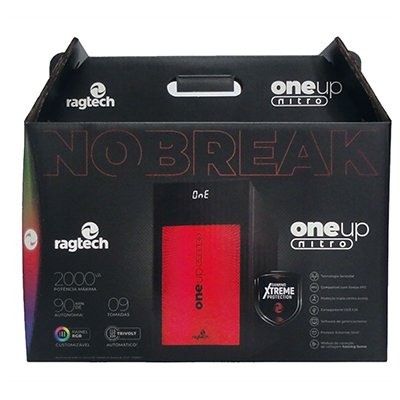 Nobreak Gamer One Up Nitro 2000VA (1400W), Senoidal, RGB, Bivolt 4590, Ragtech  - CX 1 UN