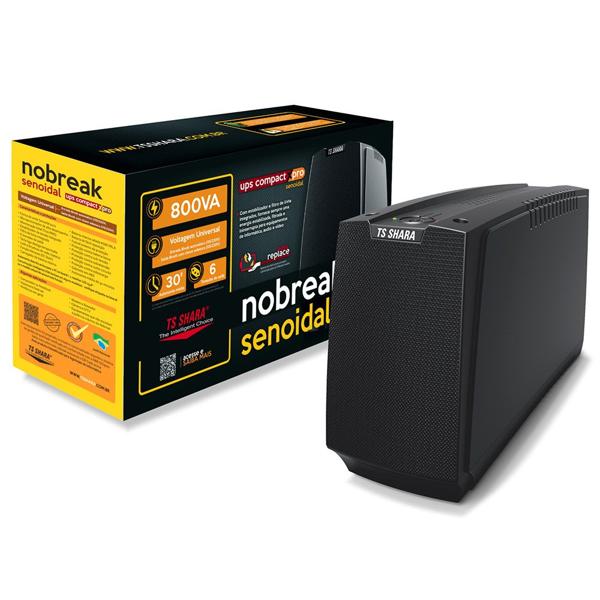 Nobreak UPS Compact Xpro Senoidal 800va Bivolt , 6 tomadas, 4447, Ts Shara - CX 1 UN