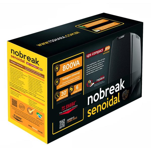 Nobreak UPS Compact Xpro Senoidal 800va Bivolt , 6 tomadas, 4447, Ts Shara - CX 1 UN