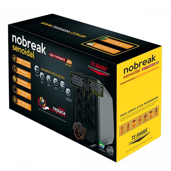 Nobreak UPS Compact Xpro Senoidal 800va Bivolt , 6 tomadas, 4447, Ts Shara - CX 1 UN