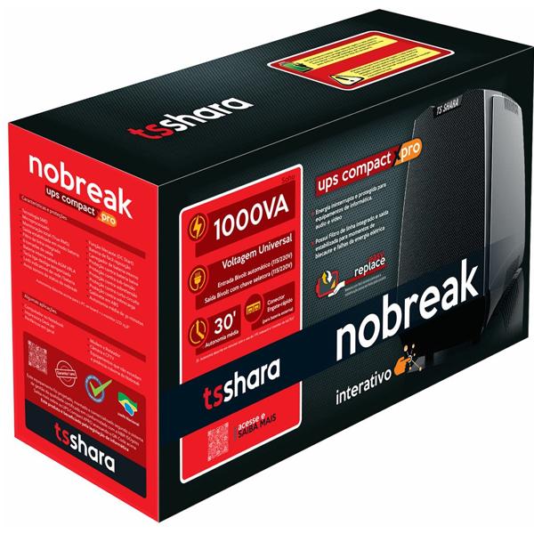 Nobreak UPS Compact Xpro Universal 1000va Bivolt , 6 tomadas, 4528, Ts Shara - CX 1 UN