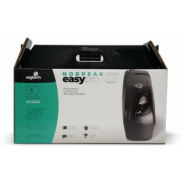 Nobreak New Easy Pro 3200va, 10 tomadas, Bivolt, 20NEP4061, Ragtech - CX 1 UN