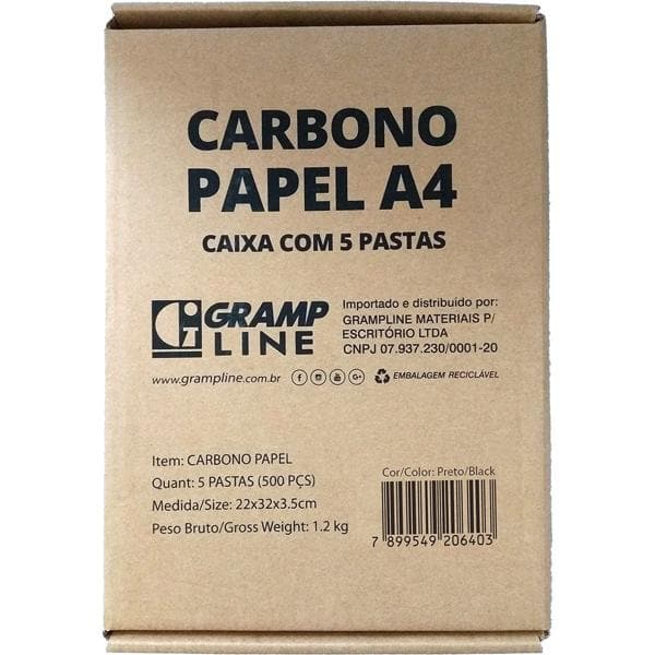 Papel carbono preto A4 GE-927 Gramp Line PT 100 FL