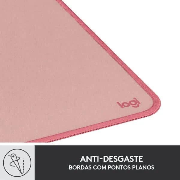 Mouse Pad Desk Mat Logitech Studio Series com Base Antiderrapante, Design Resistente a Respingos,Grande e Multifuncional - Rosa CX 1 UN