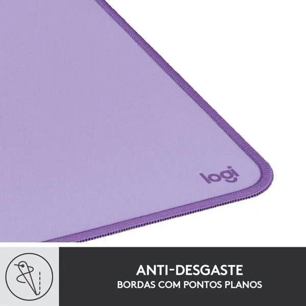 Mouse Pad Desk Mat Logitech Studio Series com Base Antiderrapante, Design Resistente a Respingos,Grande e Multifuncional - Lilás CX 1 UN