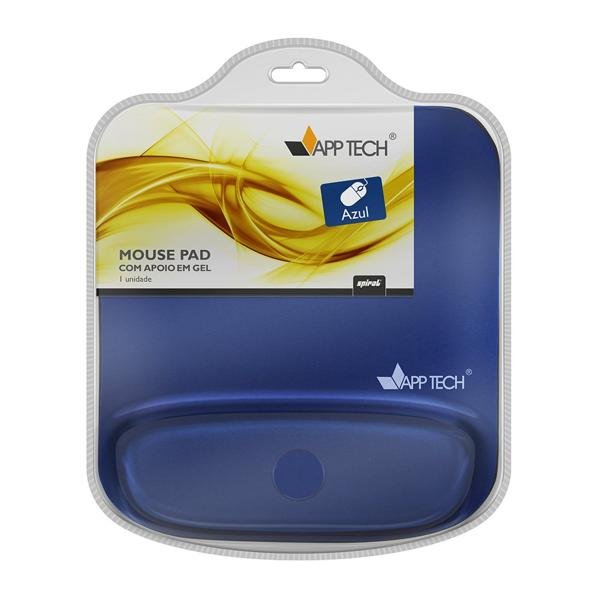 Mouse pad com apoio de punho, 23 x 21cm, Azul, KLH-3093F, App-tech - BT 1 UN