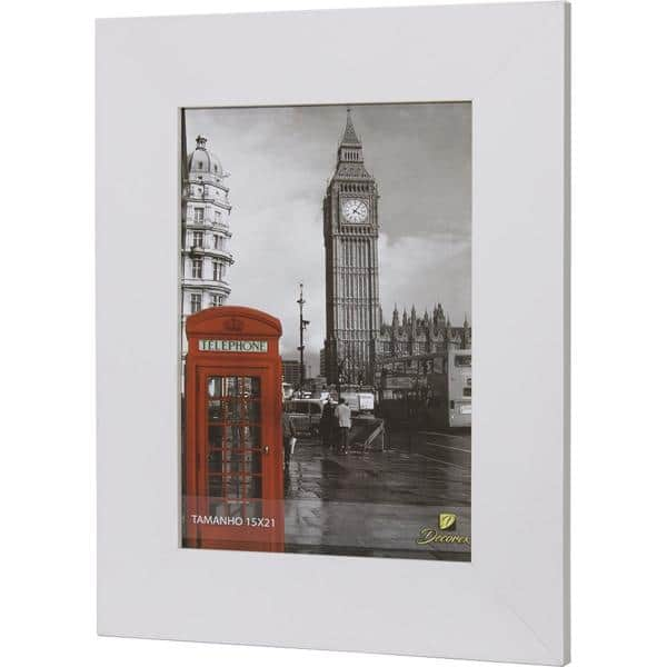 Porta retrato 15x21 liso branco PR1521 Decorex PT 1 UN