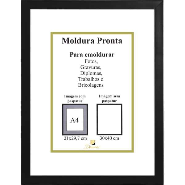 Moldura 30x40 para certificado preto PRL3040 - Decorex CX 1 UN