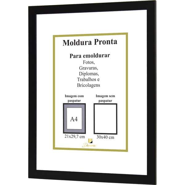 Moldura 30x40 para certificado preto PRL3040 - Decorex CX 1 UN