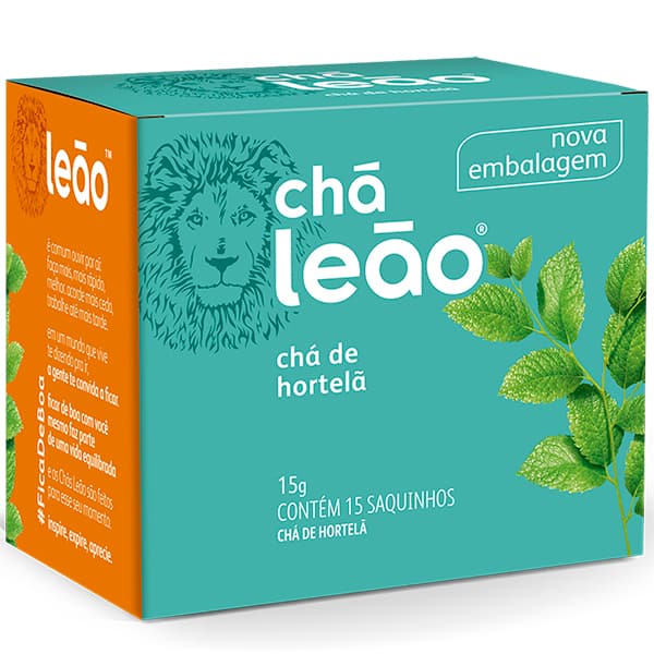 Chá Hortelã, 24g, Leão - CX 15 UN