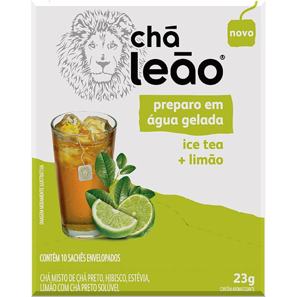 Chá gelado, Ice limão, 23g, 7567, Leão - CX 10 UN