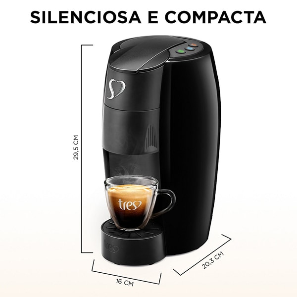 Cafeteira para Expresso e Multibebidas, Lov Basic, 127v, Preta, 20039021, Três Corações - CX 1 UN